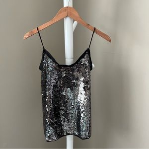 Sequin Black and Silver Women's Top
